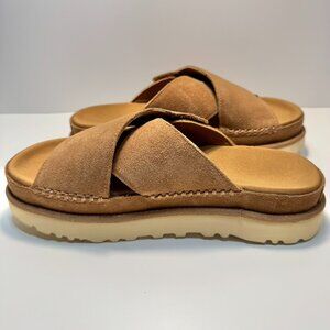 UGG Women’s Goldenstar Cross Slides (Brown) (size 8.5) (NWT)